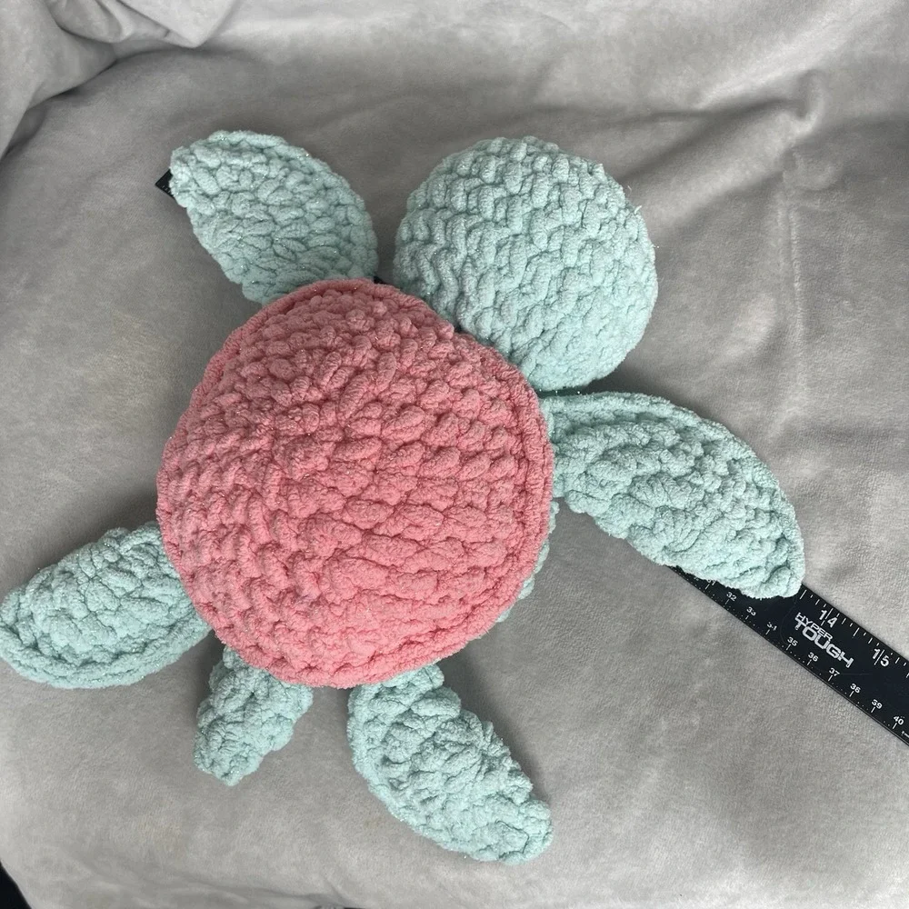 Crochet Turtle‎ Pink Green Sparkles 12